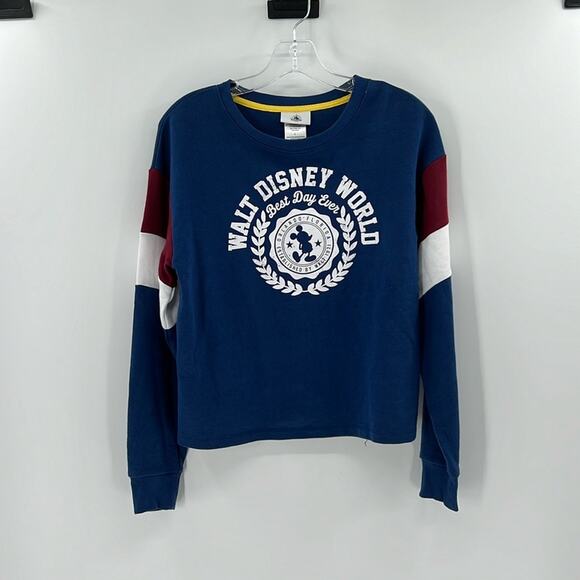 Disney Tops - Disney Parks Best Day Ever Crewneck Sweatshirt - Navy/Maroon/White - Small